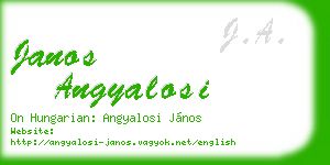 janos angyalosi business card