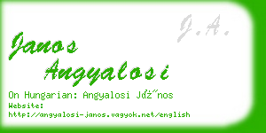 janos angyalosi business card